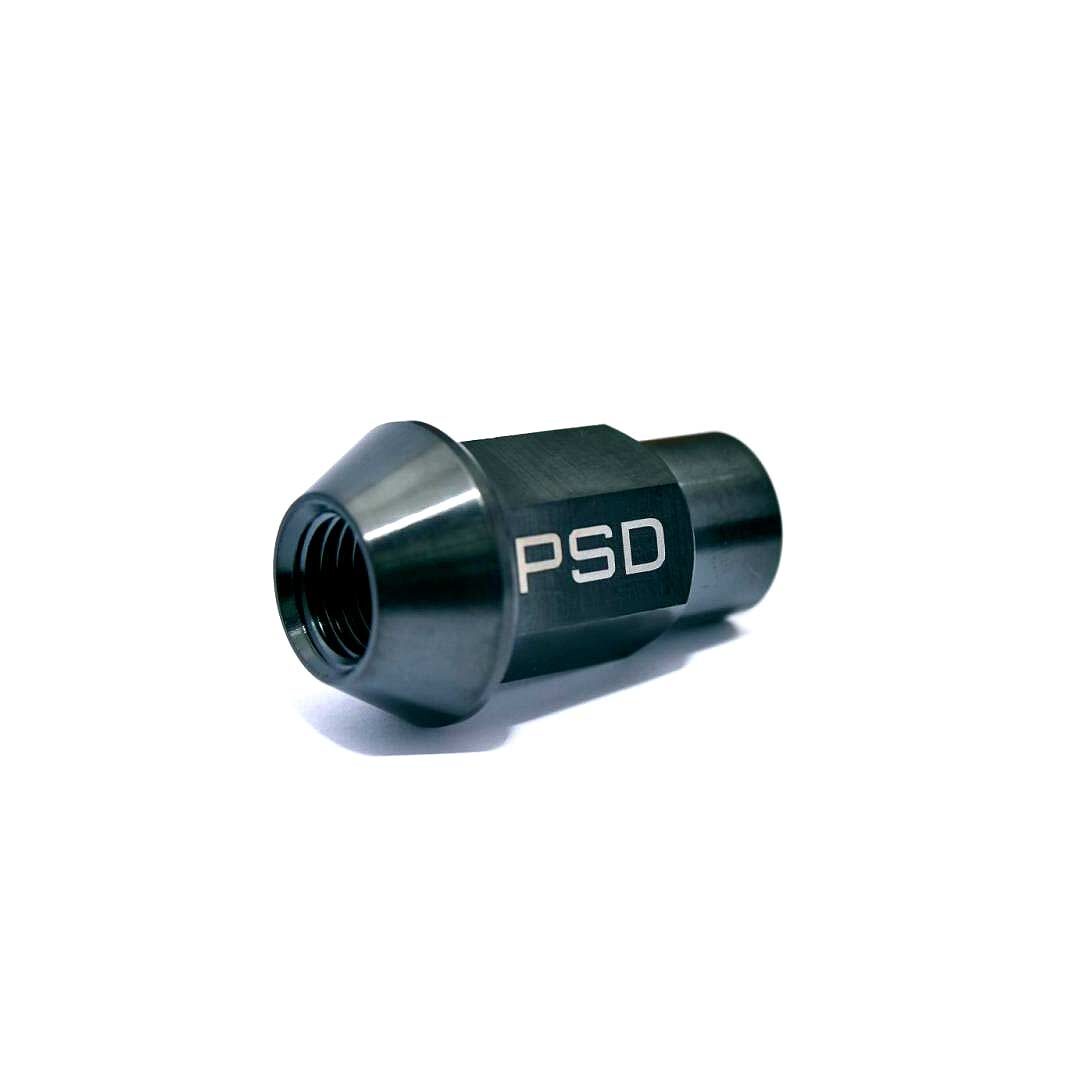 PSDesigns Extended (Tuner Style) Black-Line Titanium Wheel Nuts (M12x1.5mm 40mm)