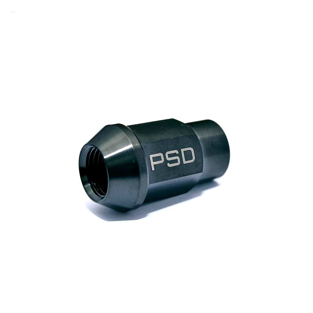 PSDesigns Extended (Tuner Style) Black Line Titanium Wheel Nuts (M14x1.5mm 40mm length)